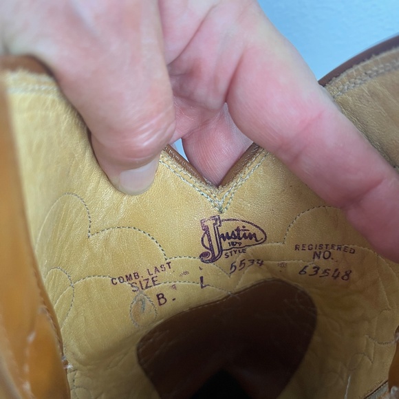 Vintage Justin Ostrich Exotic Brown Leather Western Cowboy Boots Size 9.5D - Picture 5 of 13